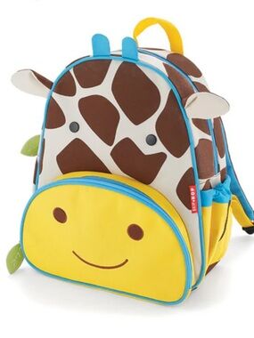 Giraffe Kids Backpack - Yellow & Brown Animal Face